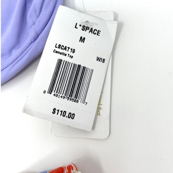 L*SPACE Camellia Barlette Bikini Set In Wisteria Flowers Forever Medium New - Picture 14 of 15